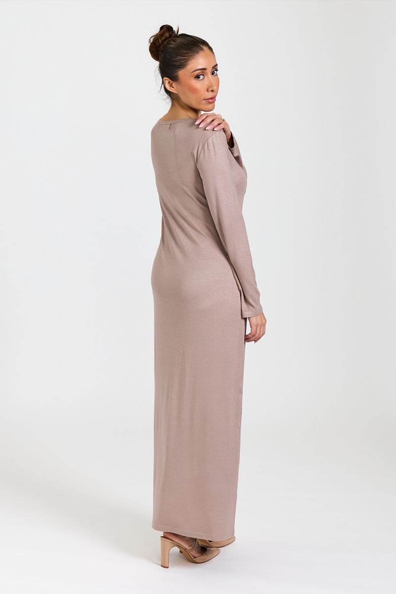 Viscose Jersey Maxi Slip Taupe