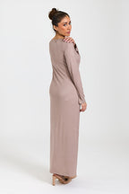 Viscose Jersey Maxi Slip Taupe