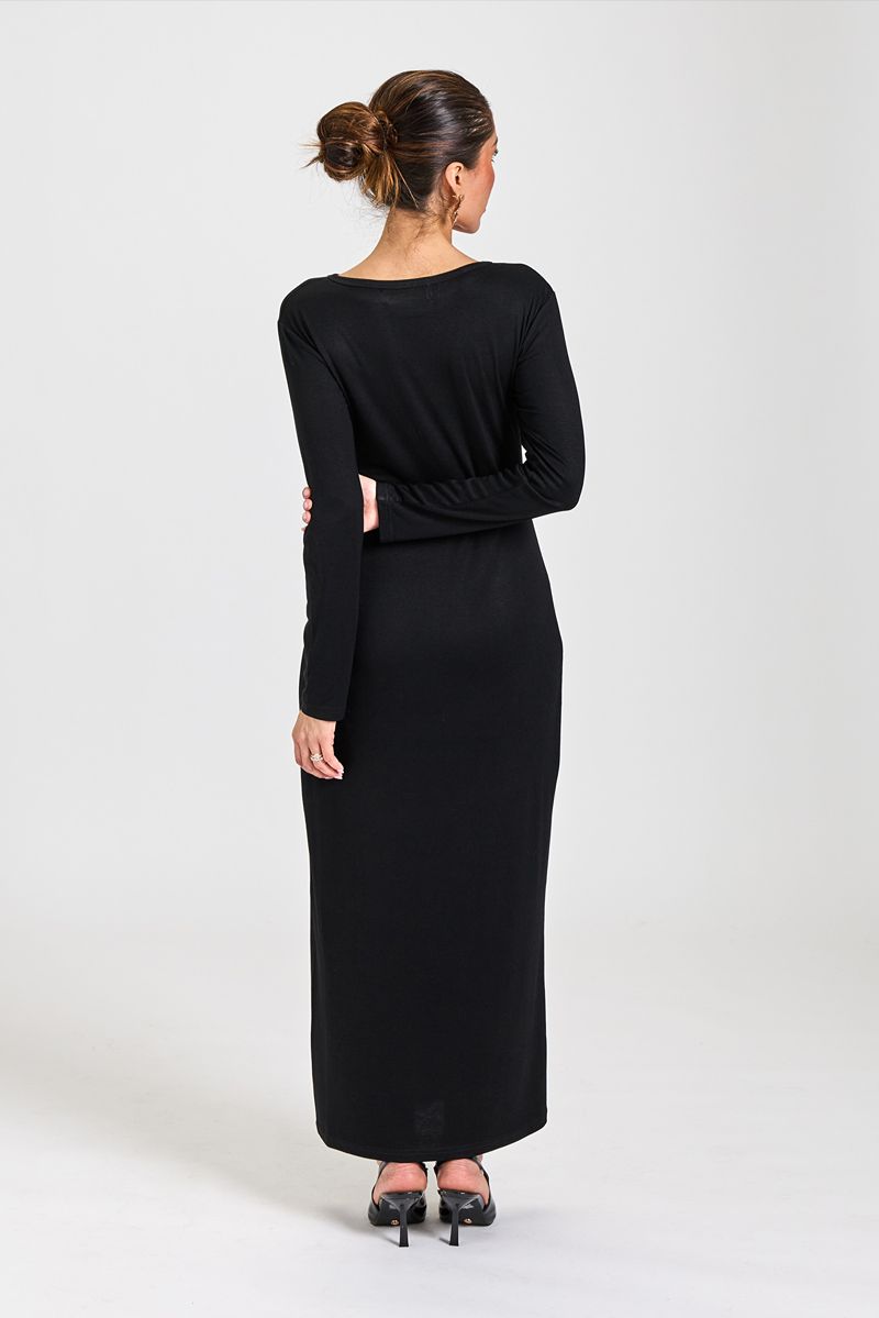 Viscose Jersey Maxi Slip Black