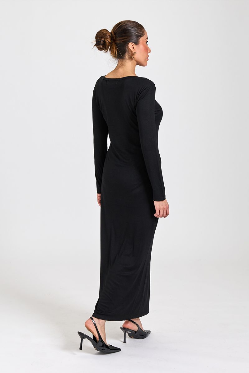 Viscose Jersey Maxi Slip Black