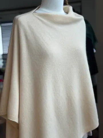 Wool and cashmere blend poncho