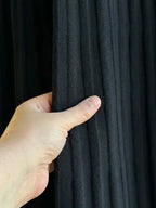 Long Sleeve Ribbed & Pleated A-Line Knit Maxi Dress