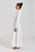 Pleated A-line Maxi Knit Winter White
