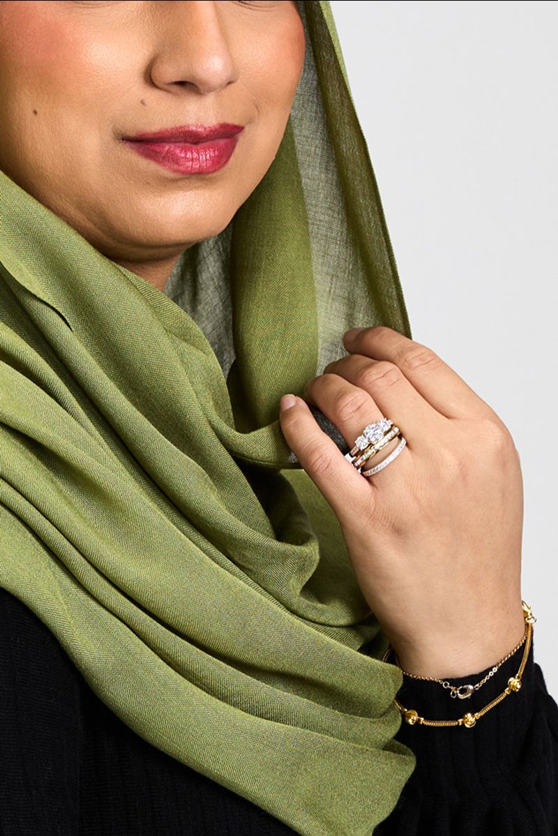 Modal Hijab Set Olive Green