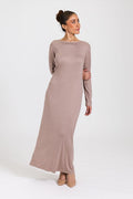 Viscose Jersey Maxi Slip Taupe