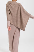 Wool and Cashmere Blend Poncho Taupe Marle