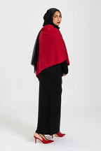 Wool and Cashmere Blend Poncho Cherry Red