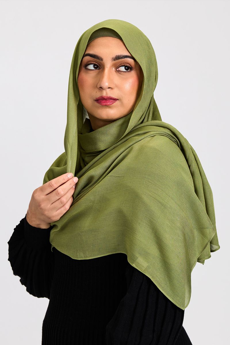 Modal Hijab Set Olive Green