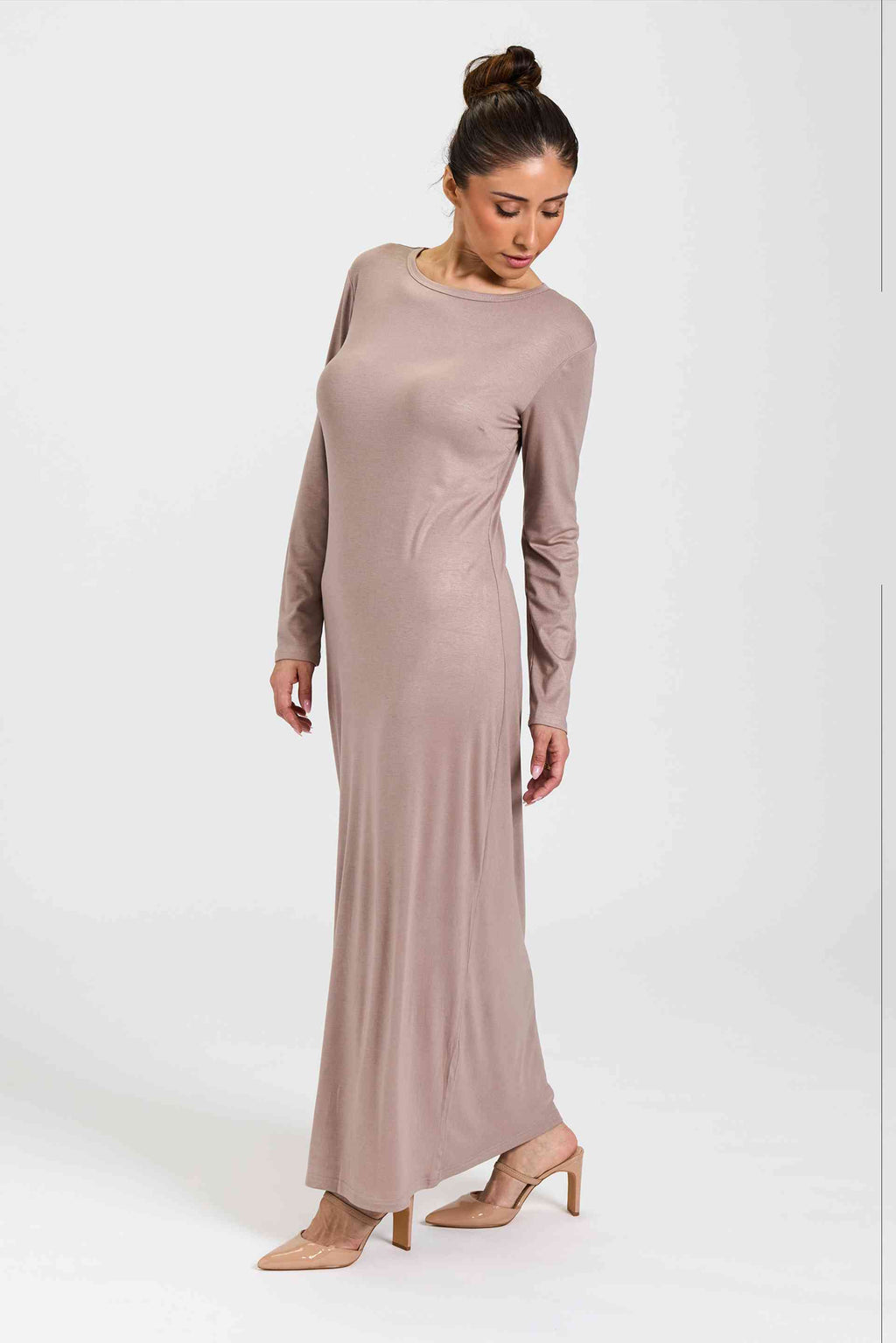 Viscose Jersey Maxi Slip Taupe