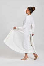 Pleated A-line Maxi Knit Winter White