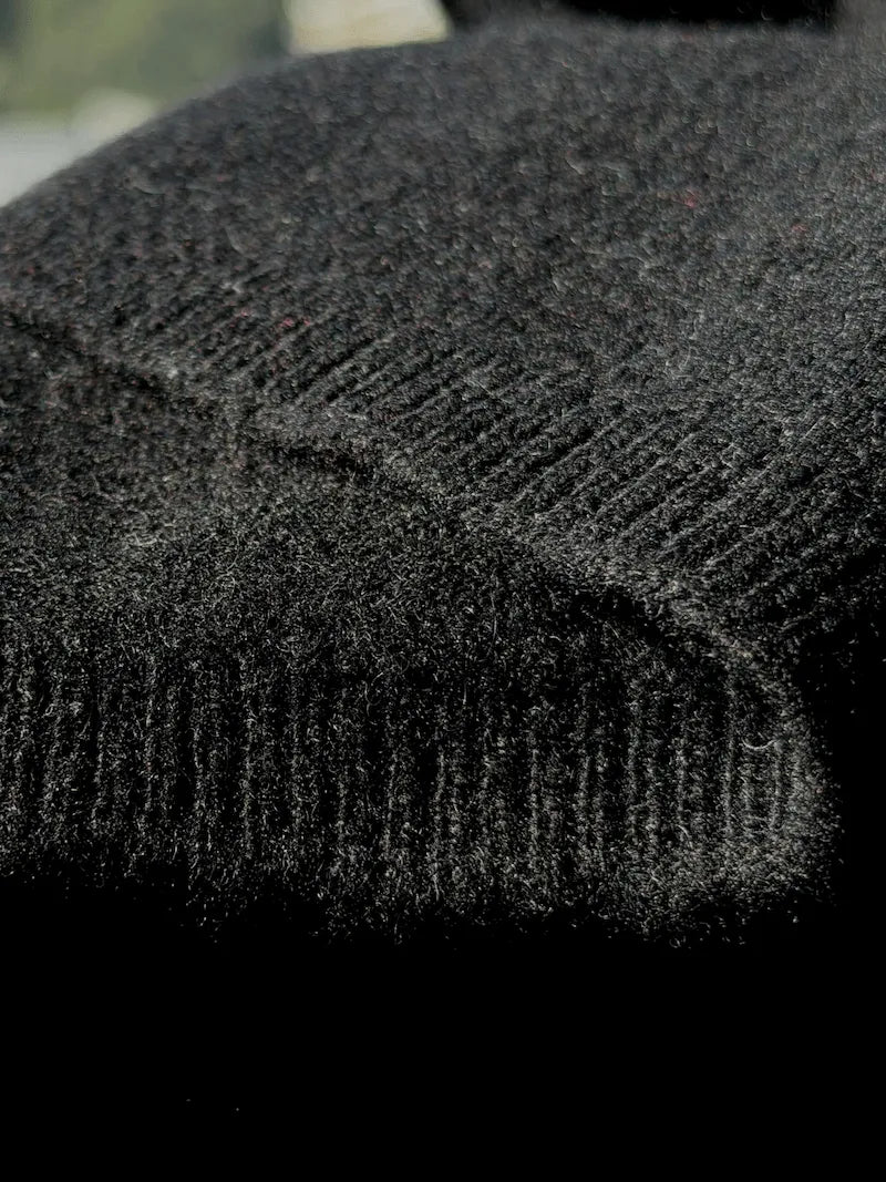 Wool and Cashmere Blend Poncho Midnight Black