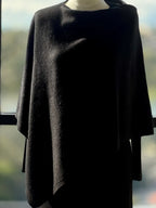 Wool and Cashmere Blend Poncho Midnight Black