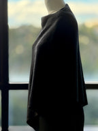 Wool and Cashmere Blend Poncho Midnight Black