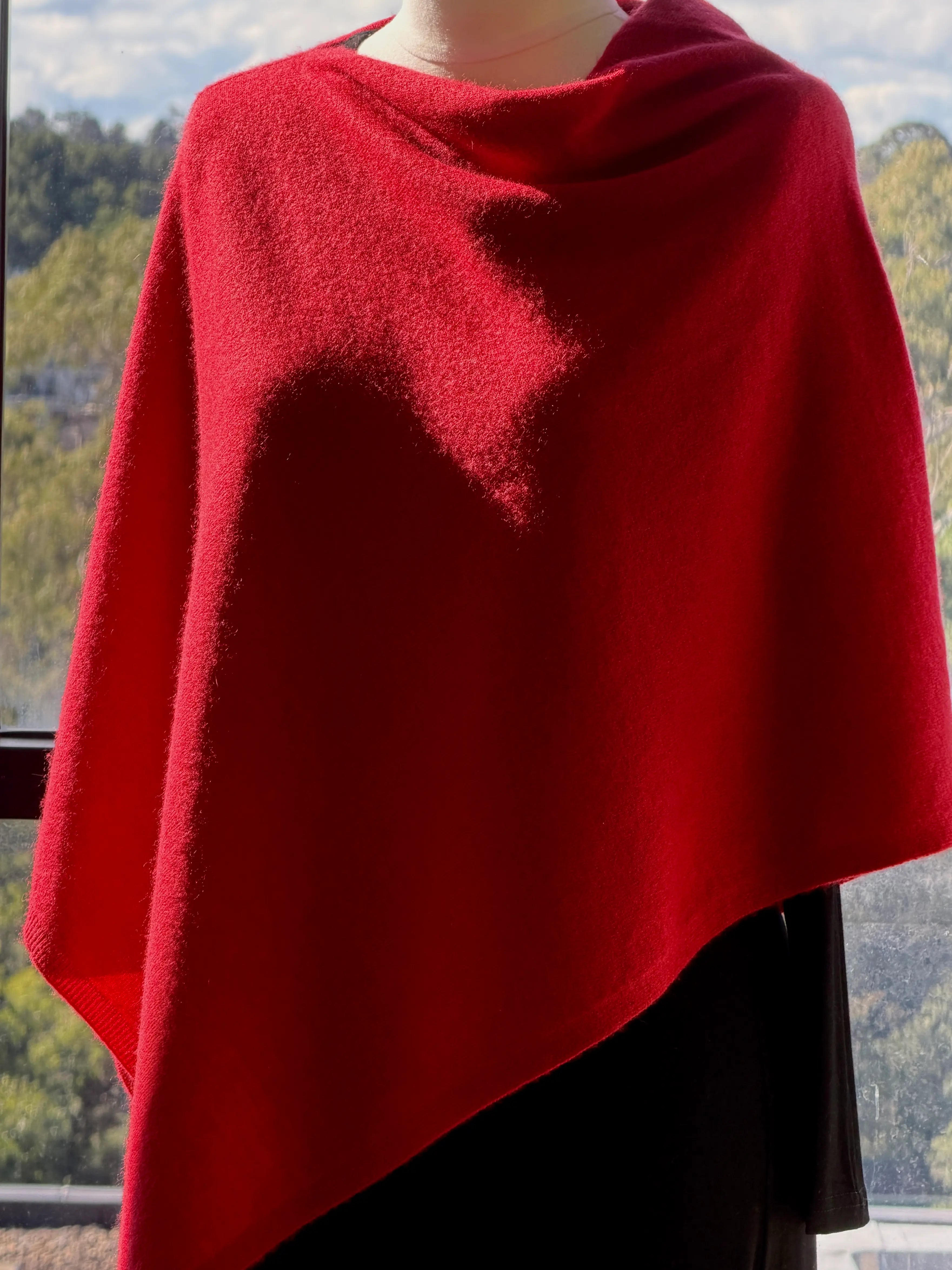 Wool and cashmere blend poncho