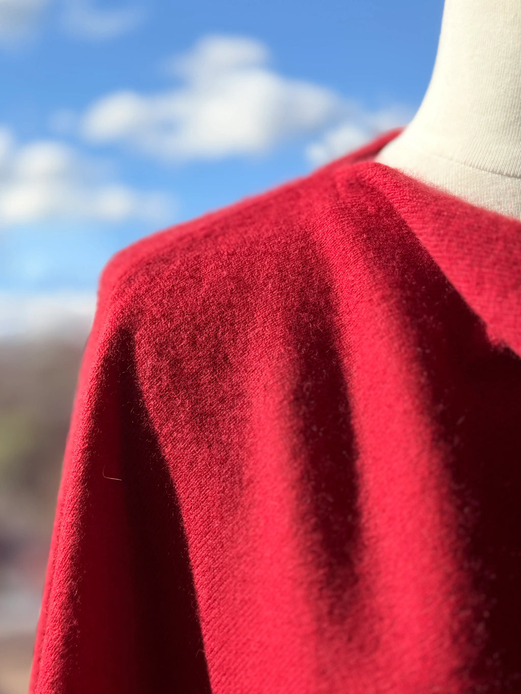 Wool and cashmere blend poncho