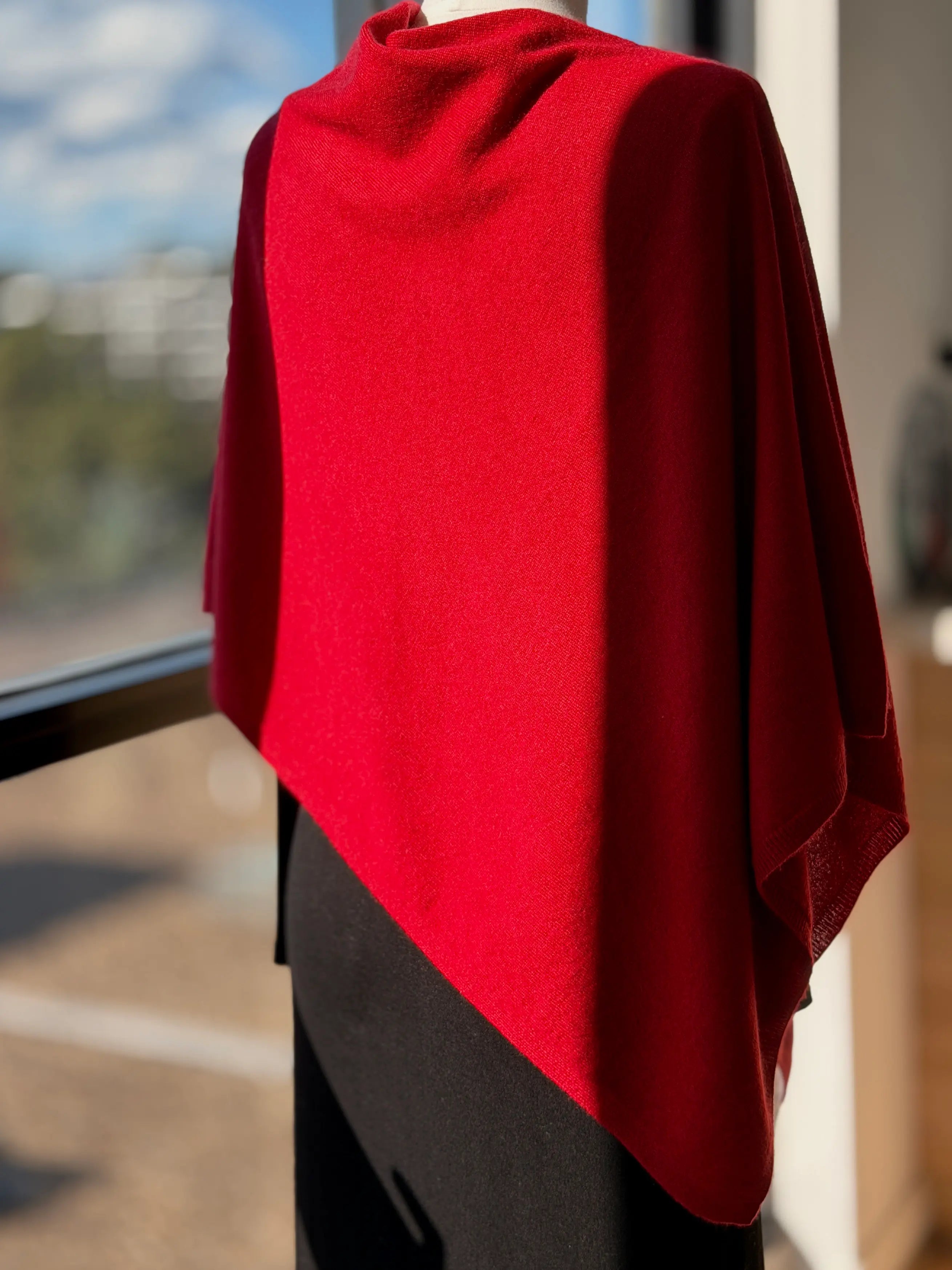 Wool and cashmere blend poncho