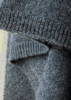 Wool and Cashmere Blend Poncho Charcoal Melange
