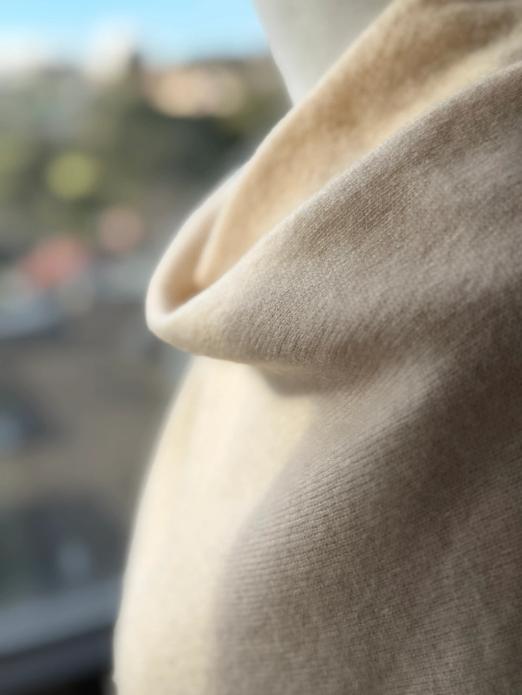 Wool and cashmere blend poncho