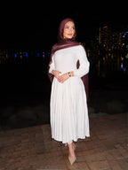Pleated A-line Maxi Knit Winter White