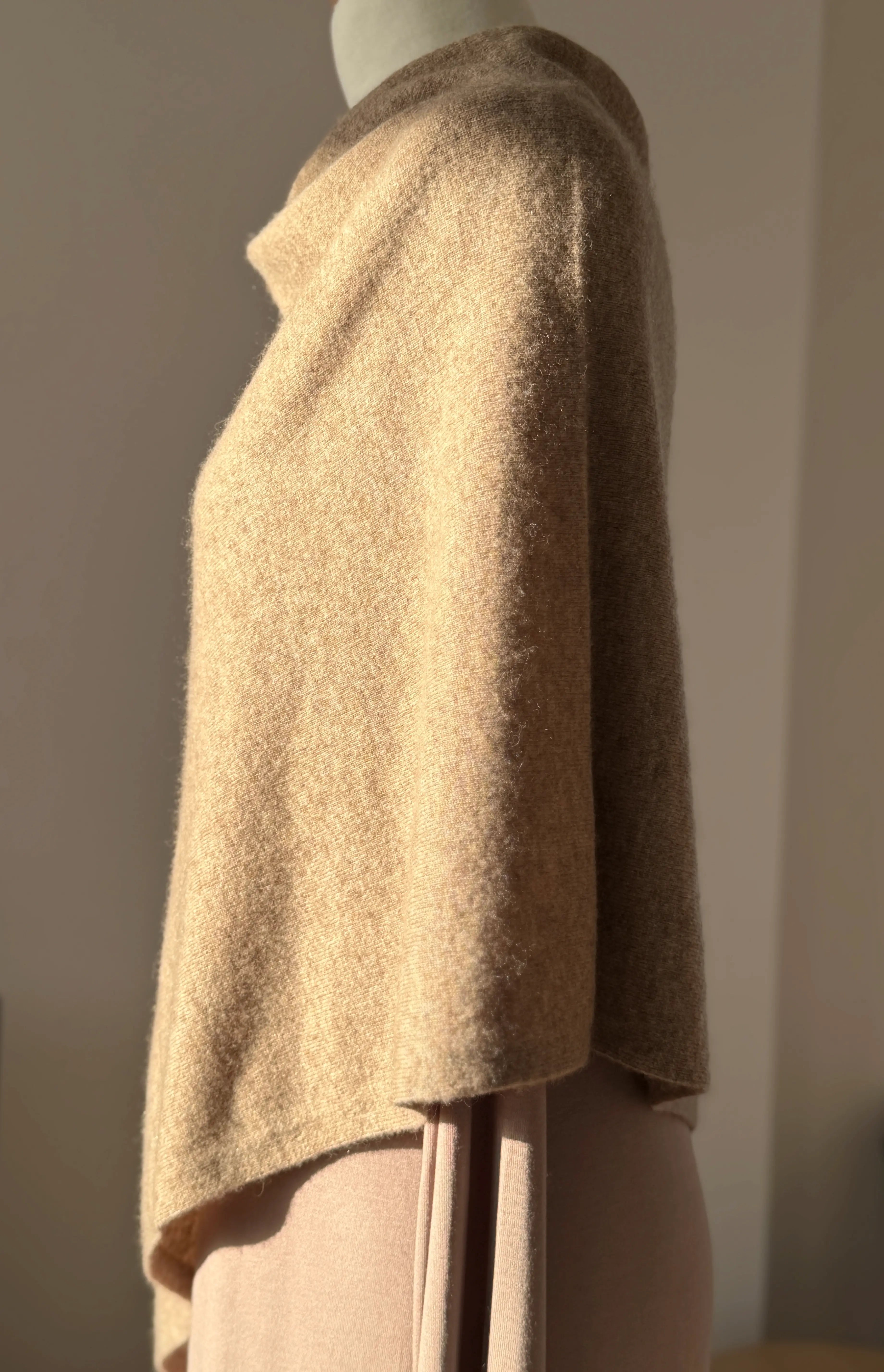 Wool and cashmere blend poncho